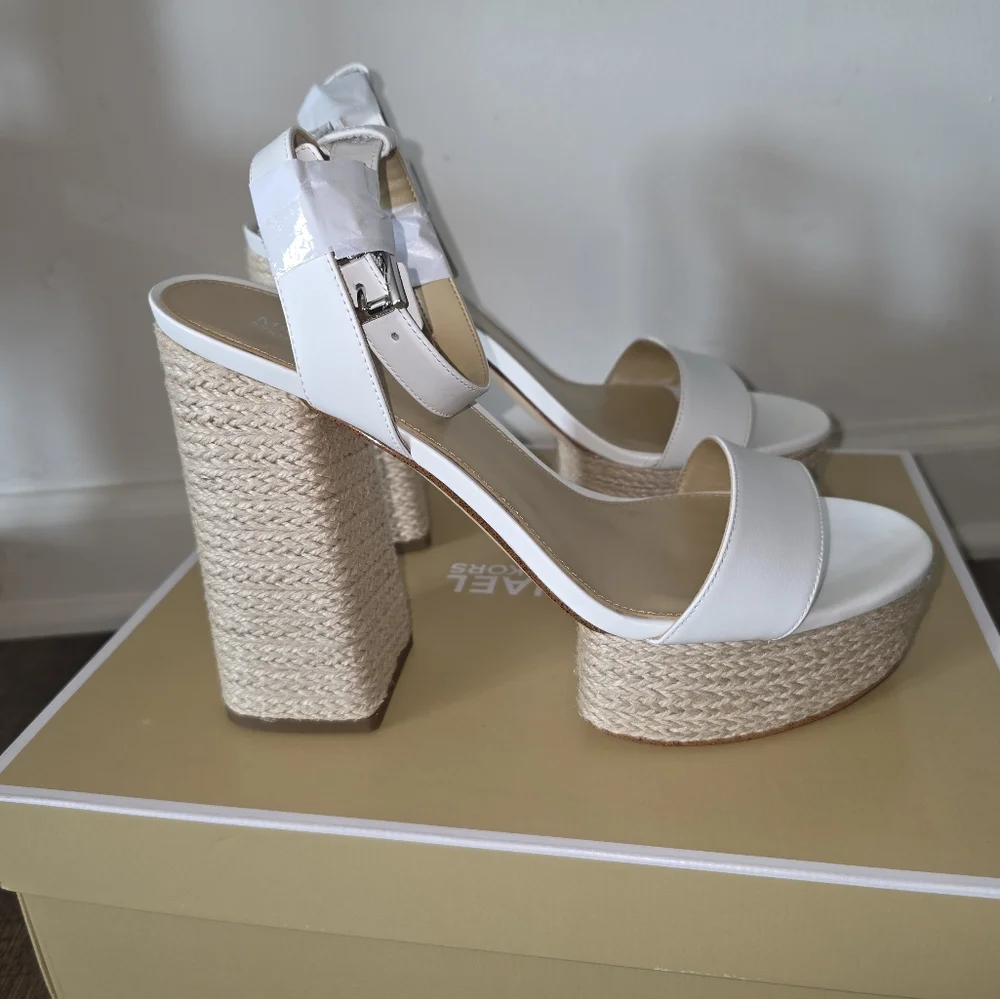 Michael Kors Ankle-Strap Espadrille Platform Sandals Wmns 9.5 NIB Coastal Preppy
